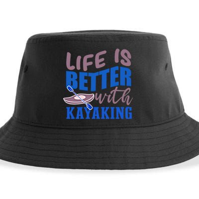 Life With Kayaking Canoe Water Sports Kayak Cool Gift Sustainable Bucket Hat