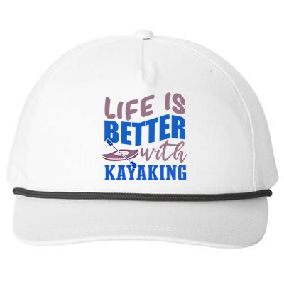 Life With Kayaking Canoe Water Sports Kayak Cool Gift Snapback Five-Panel Rope Hat