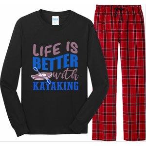 Life With Kayaking Canoe Water Sports Kayak Cool Gift Long Sleeve Pajama Set