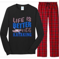 Life With Kayaking Canoe Water Sports Kayak Cool Gift Long Sleeve Pajama Set