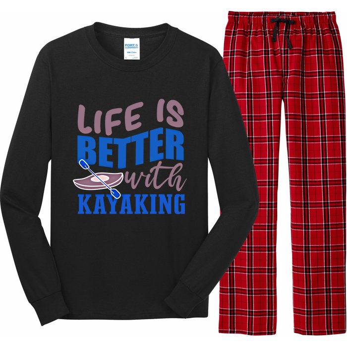 Life With Kayaking Canoe Water Sports Kayak Cool Gift Long Sleeve Pajama Set