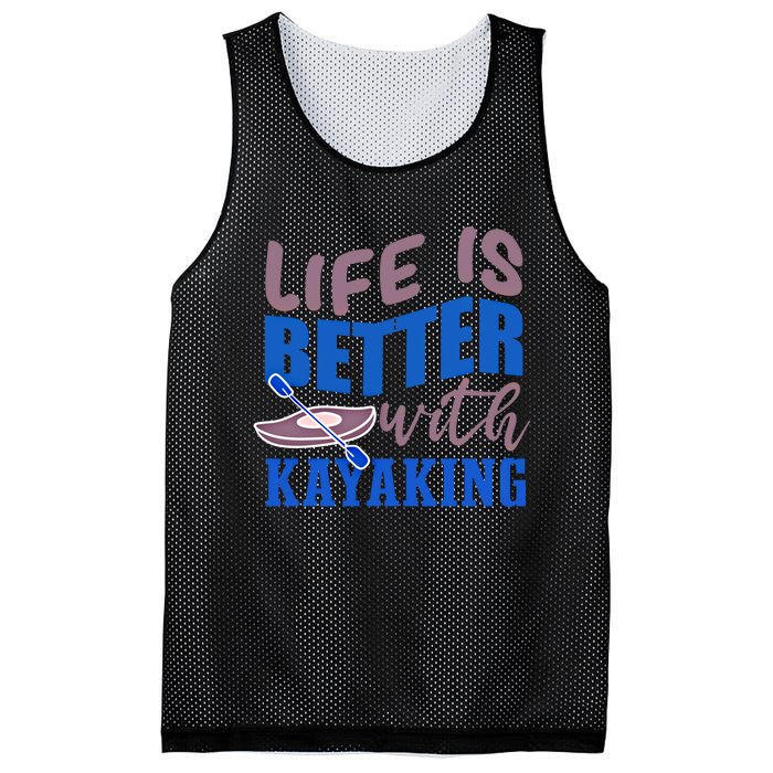 Life With Kayaking Canoe Water Sports Kayak Cool Gift Mesh Reversible Basketball Jersey Tank