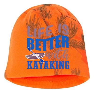 Life With Kayaking Canoe Water Sports Kayak Cool Gift Kati - Camo Knit Beanie