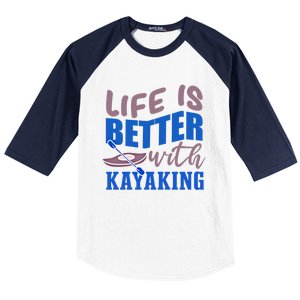 Life With Kayaking Canoe Water Sports Kayak Cool Gift Baseball Sleeve Shirt