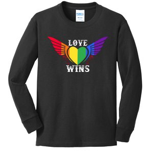 Love Wins Lgbt Pride Motif Kids Long Sleeve Shirt