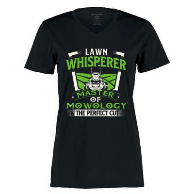 Lawn Whisperer Landscaper Landscaping Gardening Lawnmower Women's Momentum V-Neck T-Shirt