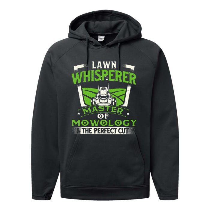 Lawn Whisperer Landscaper Landscaping Gardening Lawnmower Performance Fleece Hoodie