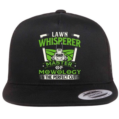 Lawn Whisperer Landscaper Landscaping Gardening Lawnmower Flat Bill Trucker Hat