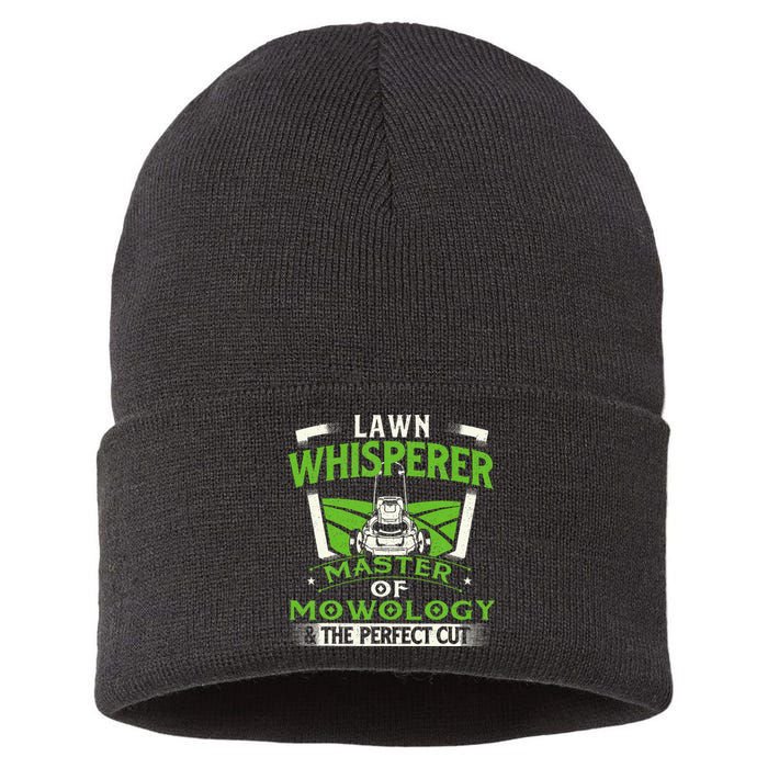 Lawn Whisperer Landscaper Landscaping Gardening Lawnmower Sustainable Knit Beanie