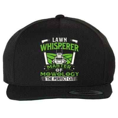 Lawn Whisperer Landscaper Landscaping Gardening Lawnmower Wool Snapback Cap