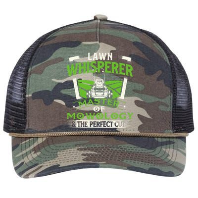 Lawn Whisperer Landscaper Landscaping Gardening Lawnmower Retro Rope Trucker Hat Cap