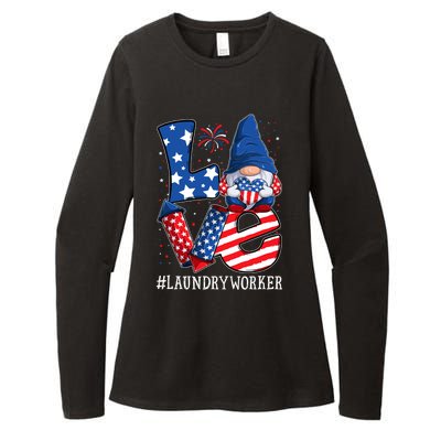 Laundry Worker Love 4th Of July Gnome Usa Patriotic Gift Womens CVC Long Sleeve Shirt