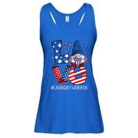 Laundry Worker Love 4th Of July Gnome Usa Patriotic Gift Ladies Essential Flowy Tank