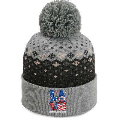 Lifestyle Worker Love 4th Of July Gnome Usa Patriotic Cool Gift The Baniff Cuffed Pom Beanie