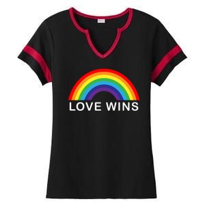 Love Wins Lgbtq Pride Month Rainbow Ladies Halftime Notch Neck Tee