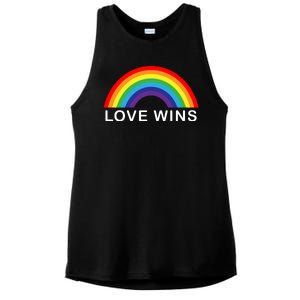 Love Wins Lgbtq Pride Month Rainbow Ladies PosiCharge Tri-Blend Wicking Tank