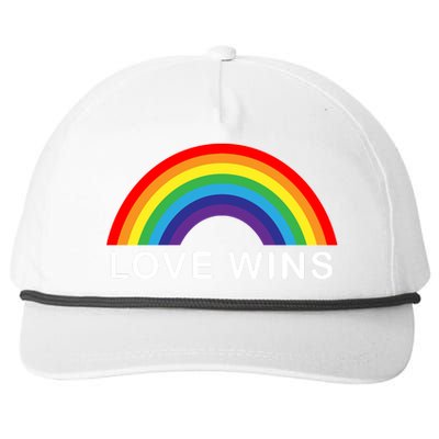 Love Wins Lgbtq Pride Month Rainbow Snapback Five-Panel Rope Hat