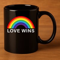 Love Wins Lgbtq Pride Month Rainbow 11oz C Handle Ceramic Mug