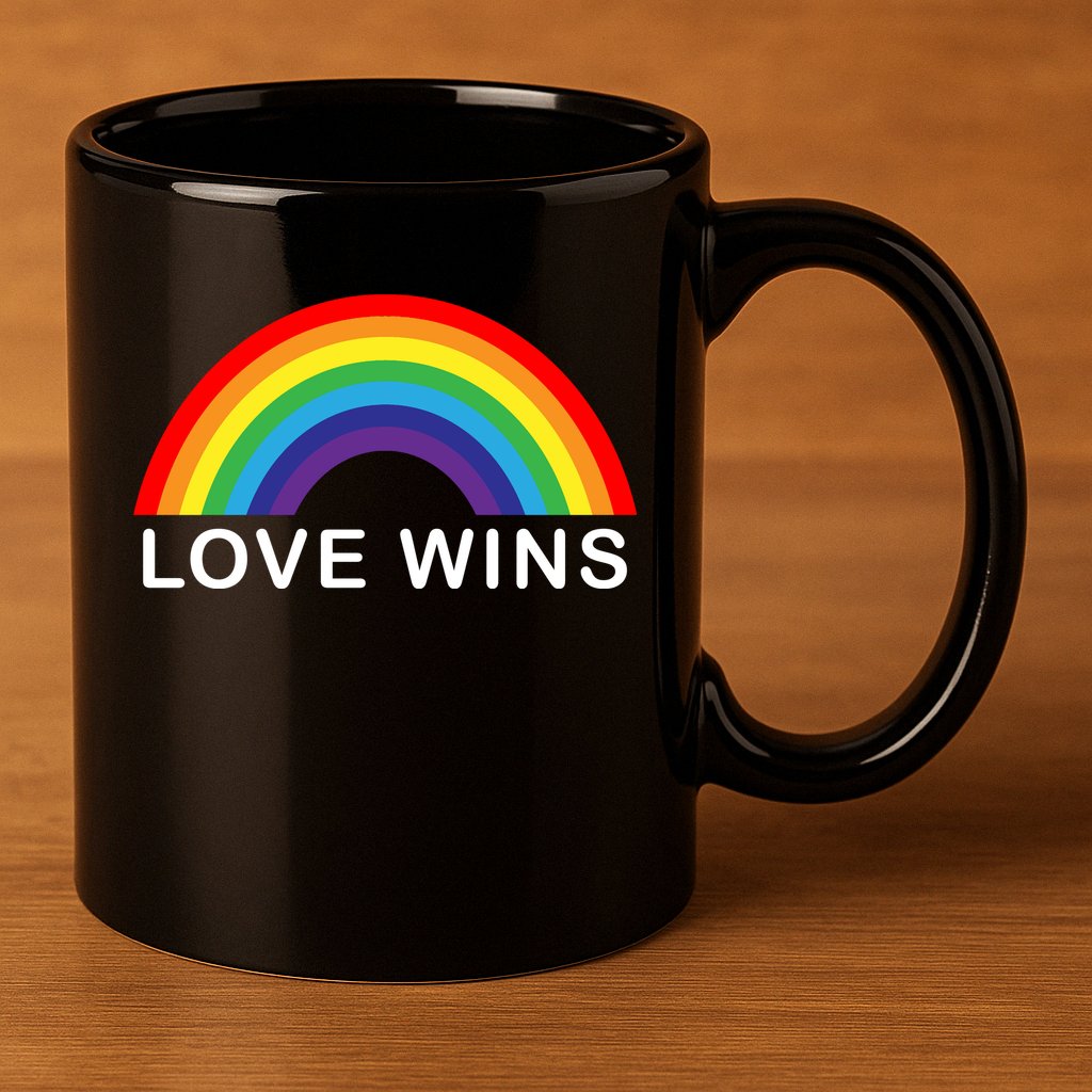 Love Wins Lgbtq Pride Month Rainbow 11oz C Handle Ceramic Mug