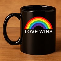 Love Wins Lgbtq Pride Month Rainbow 11oz C Handle Ceramic Mug