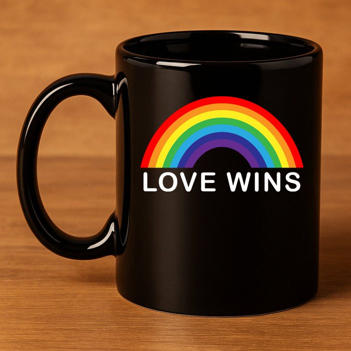 Love Wins Lgbtq Pride Month Rainbow 11oz C Handle Ceramic Mug