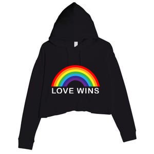 Love Wins Lgbtq Pride Month Rainbow Crop Fleece Hoodie