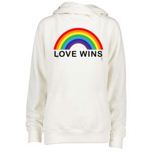 Love Wins Lgbtq Pride Month Rainbow Womens Funnel Neck Pullover Hood