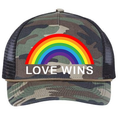 Love Wins Lgbtq Pride Month Rainbow Retro Rope Trucker Hat Cap