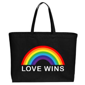 Love Wins Lgbtq Pride Month Rainbow Cotton Canvas Jumbo Tote