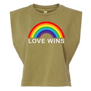 Love Wins Lgbtq Pride Month Rainbow Garment-Dyed Women's Muscle Tee