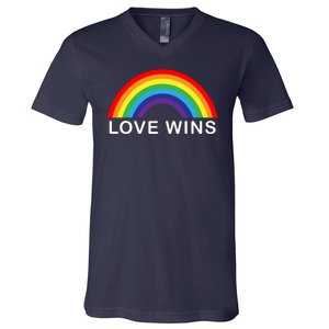 Love Wins Lgbtq Pride Month Rainbow V-Neck T-Shirt