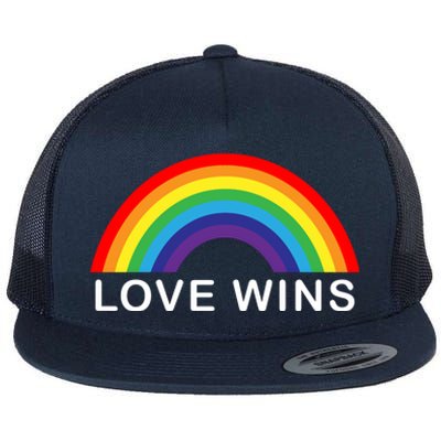 Love Wins Lgbtq Pride Month Rainbow Flat Bill Trucker Hat