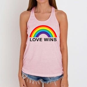 Love Wins Lgbtq Pride Month Rainbow Women's Knotted Racerback Tank