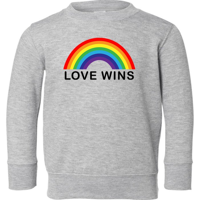 Love Wins Lgbtq Pride Month Rainbow Toddler Sweatshirt