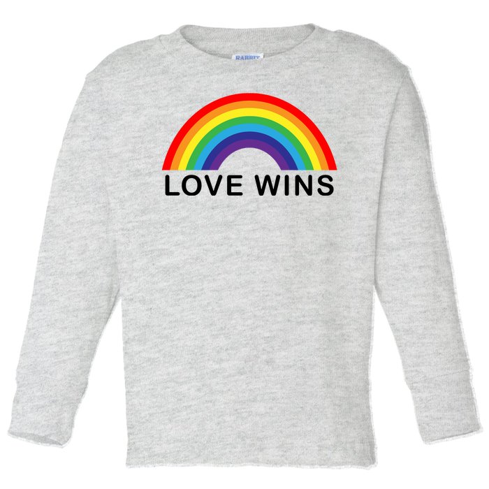 Love Wins Lgbtq Pride Month Rainbow Toddler Long Sleeve Shirt