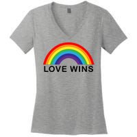 Love Wins Lgbtq Pride Month Rainbow Women's V-Neck T-Shirt