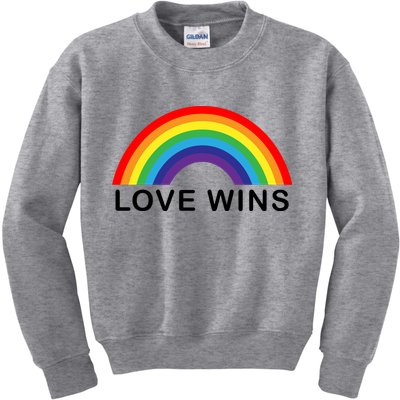 Love Wins Lgbtq Pride Month Rainbow Kids Sweatshirt