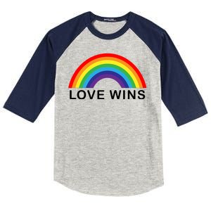 Love Wins Lgbtq Pride Month Rainbow Kids Colorblock Raglan Jersey