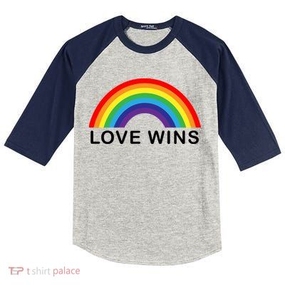 Love Wins Lgbtq Pride Month Rainbow Kids Colorblock Raglan Jersey