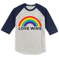 Love Wins Lgbtq Pride Month Rainbow Kids Colorblock Raglan Jersey
