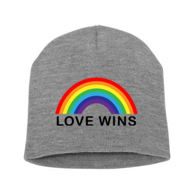 Love Wins Lgbtq Pride Month Rainbow Short Acrylic Beanie