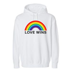 Love Wins Lgbtq Pride Month Rainbow Garment-Dyed Fleece Hoodie