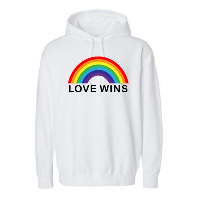 Love Wins Lgbtq Pride Month Rainbow Garment-Dyed Fleece Hoodie