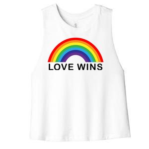 Love Wins Lgbtq Pride Month Rainbow Women's Racerback Cropped Tank