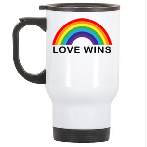 Love Wins Lgbtq Pride Month Rainbow Stainless Steel Travel Mug