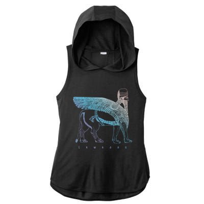 Lamassu Winged Lion Assyrian Sumerian Mesopotamia Funny Gift Ladies PosiCharge Tri-Blend Wicking Draft Hoodie Tank