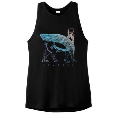 Lamassu Winged Lion Assyrian Sumerian Mesopotamia Funny Gift Ladies PosiCharge Tri-Blend Wicking Tank