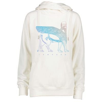 Lamassu Winged Lion Assyrian Sumerian Mesopotamia Funny Gift Womens Funnel Neck Pullover Hood