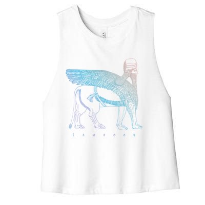 Lamassu Winged Lion Assyrian Sumerian Mesopotamia Funny Gift Women's Racerback Cropped Tank