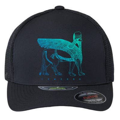 Lamassu Winged Lion Assyrian Sumerian Mesopotamia Gift Flexfit Unipanel Trucker Cap